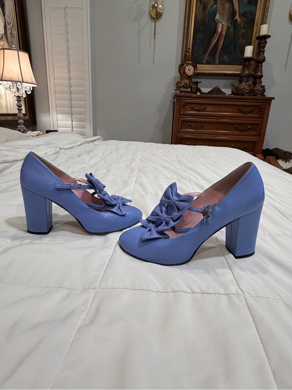 Minna Parikka Periwinkle Bow Mary Jane Heels